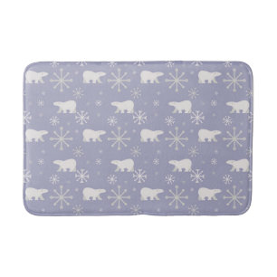 Tapis De Bain Motif de Noël avec ours polaires et flocons de nei