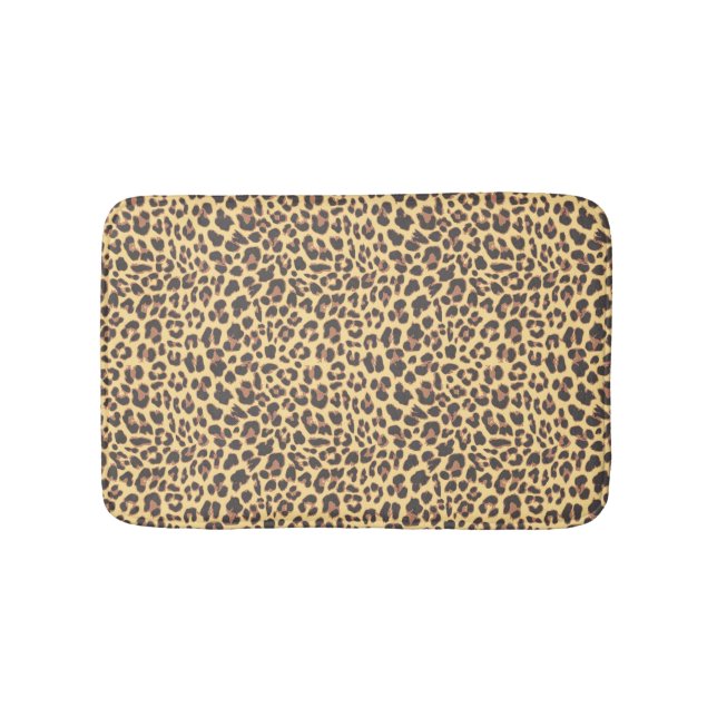 Tapis De Bain Motif de peau d'animal d'empreinte de léopard (Devant)