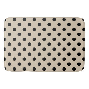 Tapis De Bain Motif de point noir de polka - Tan
