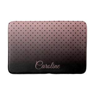 Tapis De Bain Motif de points noirs et Roses