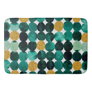 Tapis De Bain Motif de points - parties scintillant émeraude et 