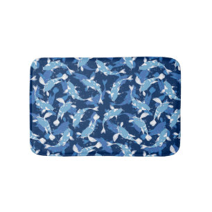 Tapis De Bain Motif de poisson Blue Koi
