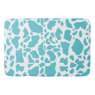 Tapis De Bain Motif de Poster de animal de points de vache bleu
