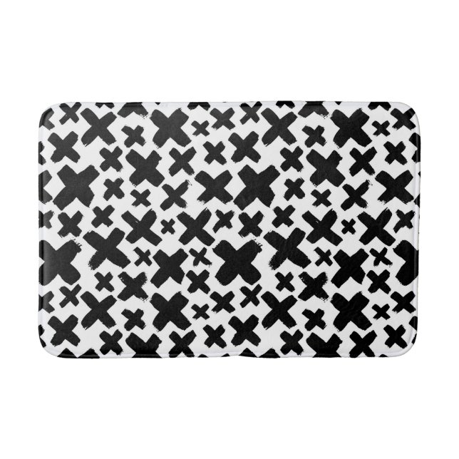 Tapis De Bain Motif de projection de peinture noire (Devant)