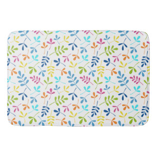 Tapis De Bain Motif de répétition de Feuilles intégrés multicolo