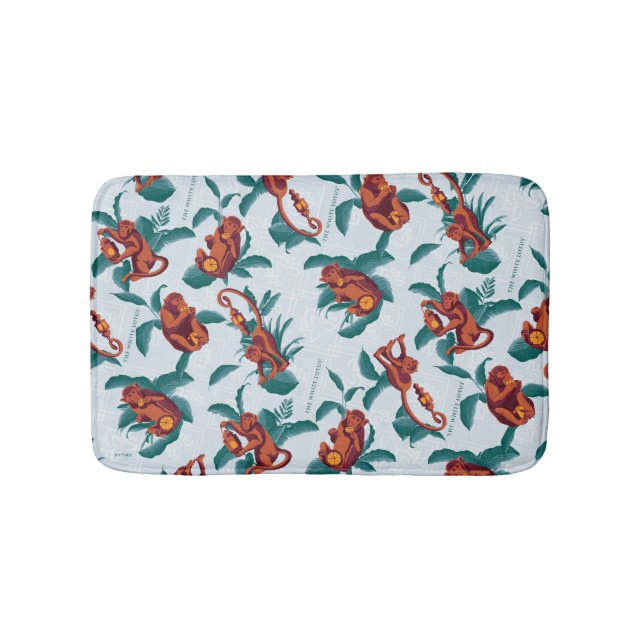 Tapis De Bain Motif de singes joueurs du Lotus Blanc (Devant)
