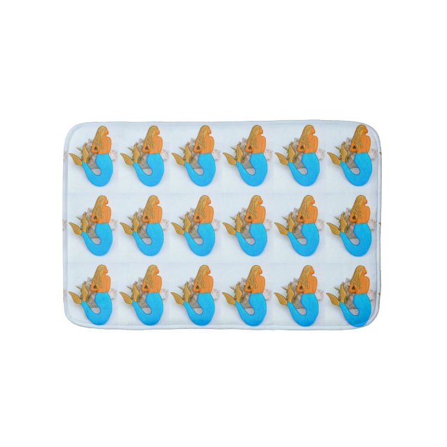 Tapis De Bain motif de sirènes à queue bleue (Devant)