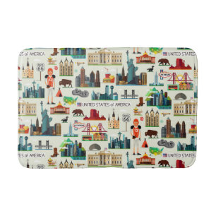 Tapis De Bain Motif de symboles des Etats-Unis