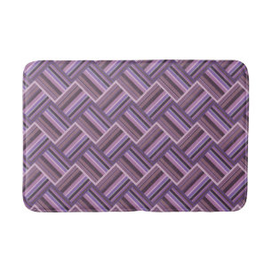 Tapis De Bain Motif de tissage diagonale rayures mauve