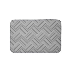 Tapis De Bain Motif de tissage en diagonale rayures grises