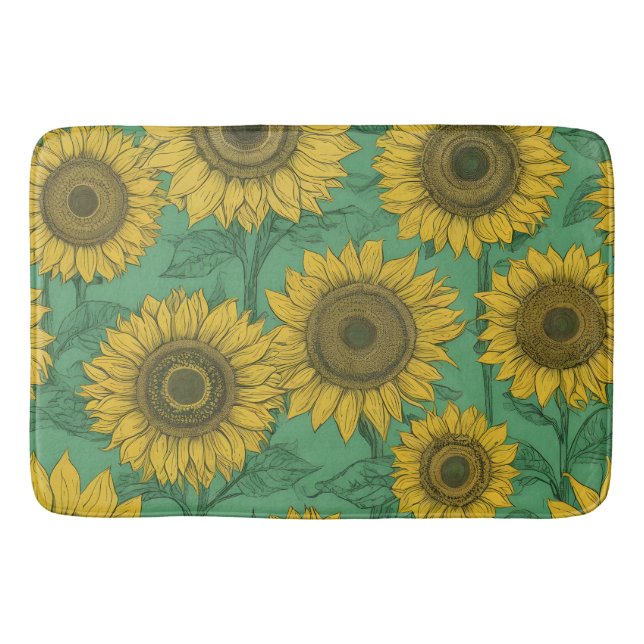 Tapis De Bain Motif de tournesol jaune (Devant)