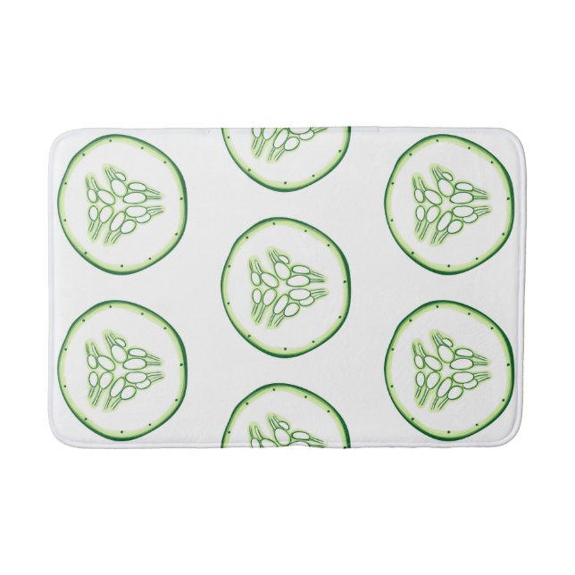 Tapis De Bain Motif de tranches de concombre (Devant)