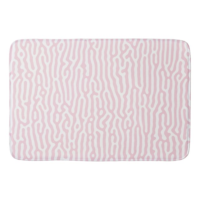 Tapis De Bain Motif de Turing rose et blanc (Devant)