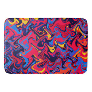 Tapis De Bain Motif de vagues colorées aléatoires