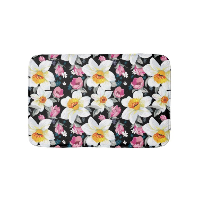 Tapis De Bain Motif d'élégance avec des fleurs de narcisse (Devant)