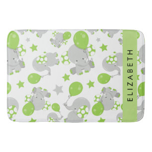 Tapis De Bain Motif D'Eléphants, Eléphants Mignons, Votre Nom