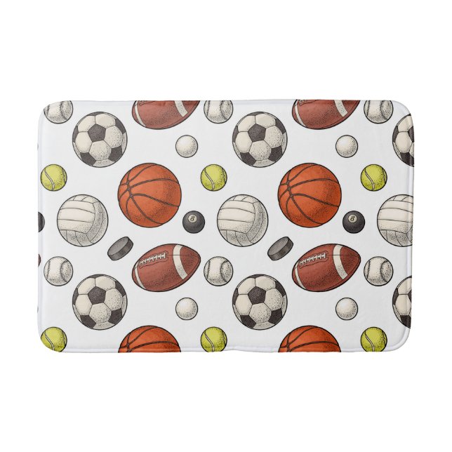 Tapis De Bain Motif d'équipements sportifs (Devant)