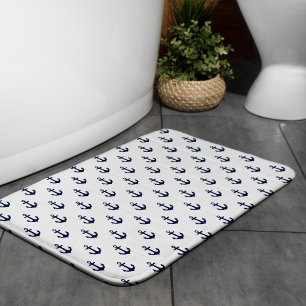 Tapis De Bain Motif des Ancres bleues de la Marine