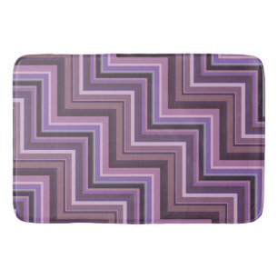 Tapis De Bain Motif d'escaliers à rayures mauve