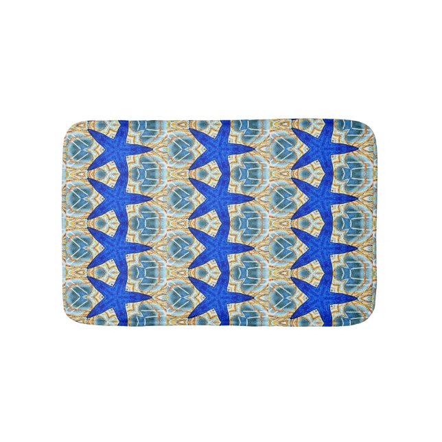 Tapis De Bain motif d'étoile de mer bleue (Devant)