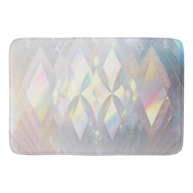 Tapis De Bain Motif diamant blanc Iridescendant (Devant)