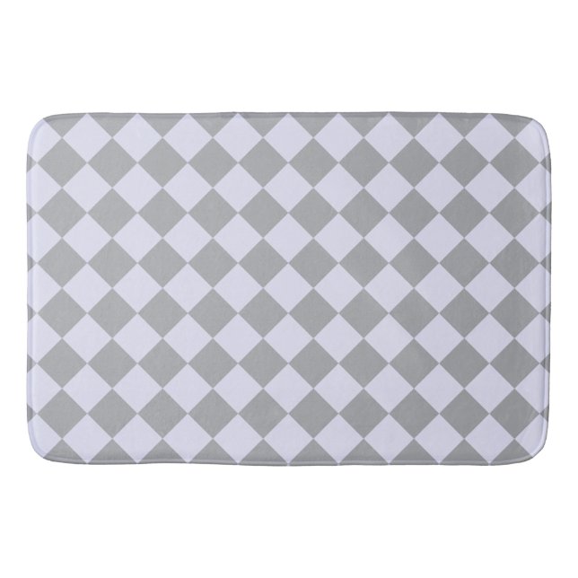 Tapis De Bain Motif diamant en gris et lavande (Devant)