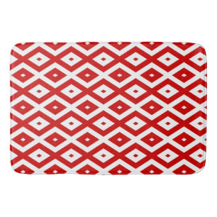 Tapis De Bain Motif diamant rouge et blanc
