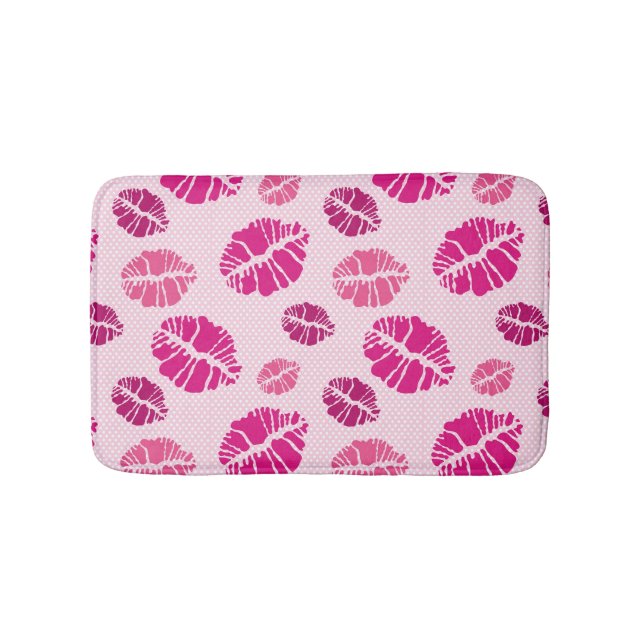 Tapis De Bain Motif d'impression de forme de baiser de rouge à (Devant)