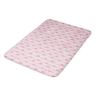 Tapis De Bain Motif d'oiseaux de Flamant rose rose aléatoire