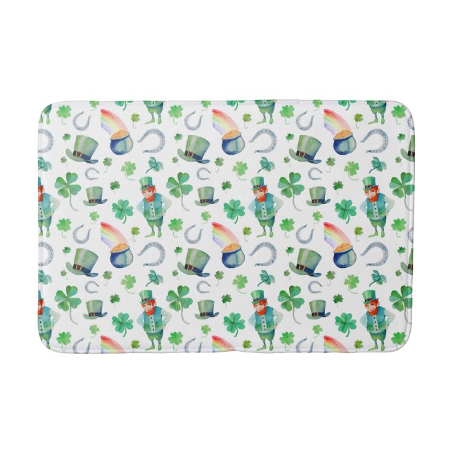 Tapis De Bain Motif du jour de St Patrick d'aquarelle (Devant)