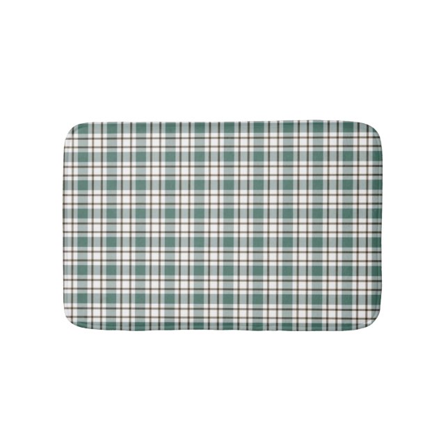 Tapis De Bain motif écossais vert à damiers clair (Devant)
