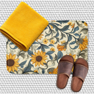 Tapis De Bain Motif élégant de tournesol Art Nouveau