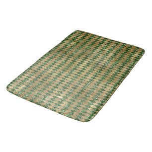 Tapis De Bain Motif Emerald Green & Gold Jacquard