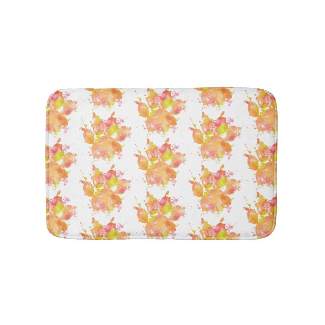 Tapis De Bain Motif Empreinte de patte de l'Aquarelle (Devant)
