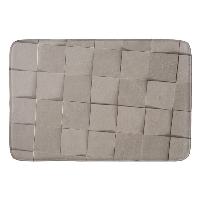 Tapis De Bain Motif en carreaux beige de sable ivoire (Devant)
