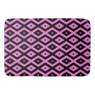 Tapis De Bain Motif en diamant rose et noir