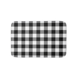 Tapis De Bain Motif en En vichy noir et blanc