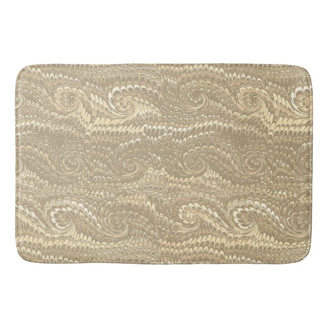 Tapis De Bain Motif en marbre moderne Abstrait beige perlées (Devant)