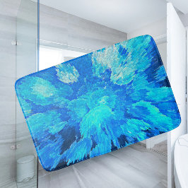 Tapis De Bain motif en mosaïque Abstraite, moderne, turquoise