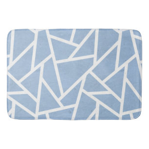 Tapis De Bain Motif en mosaïque bleu pâle et blanc