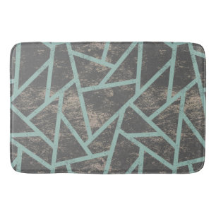 Tapis De Bain Motif en mosaïque vert pâle et gris