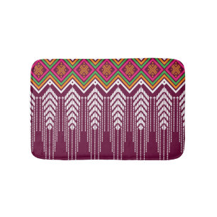 Tapis De Bain Motif ethnique géométrique traditionnel