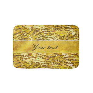 Tapis De Bain Motif fascinant de zèbre de feuille d'or de Faux