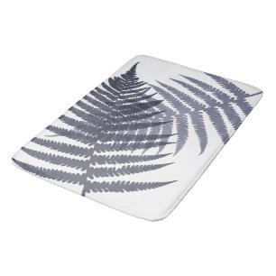 Tapis De Bain Motif Feuille de la Marine Blue White