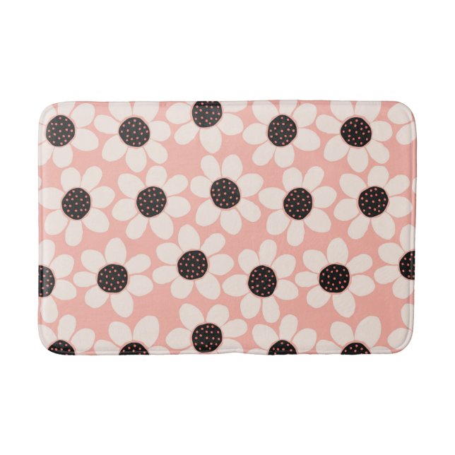 Tapis De Bain Motif Fleur Rose Cute (Devant)