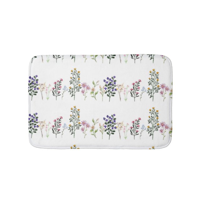 Tapis De Bain Motif Fleur sauvage d'été coloré (Devant)