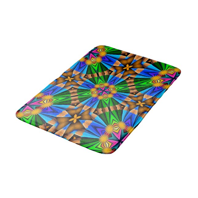 Tapis De Bain Motif Fleurs Abstraites uniques (Angle)
