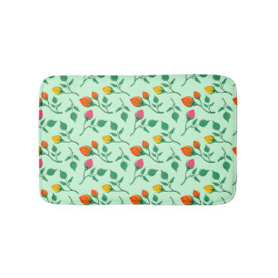 Tapis De Bain Motif floral avec fleurs roses colorées