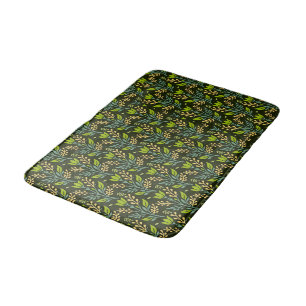Tapis De Bain Motif floral bleu et beige sophistiqué