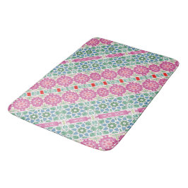 Tapis De Bain Motif floral bohème Mosaïque aquarelle